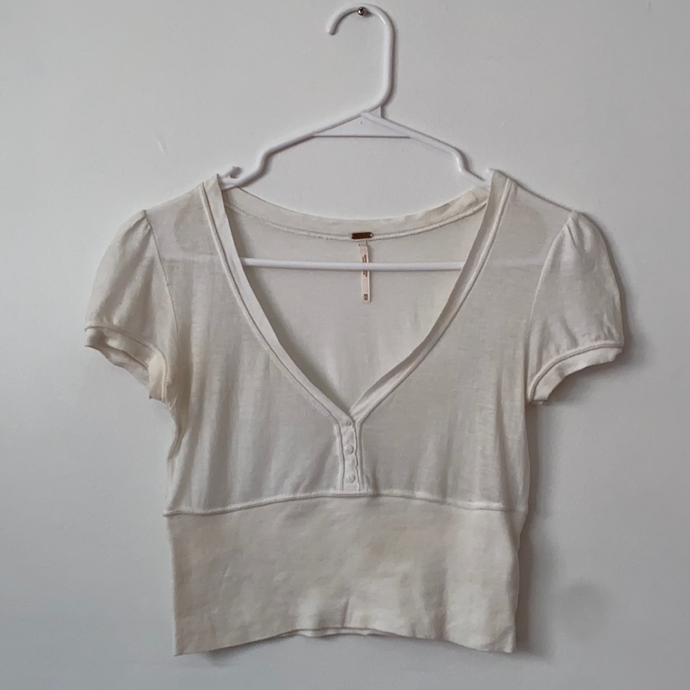 Free People Cropped T-Shirt Blouse